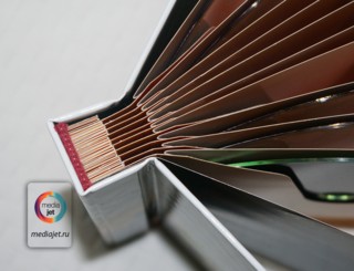 корешок диджибука CD-формата, с конвертами под 10 дисков и слипкейсом